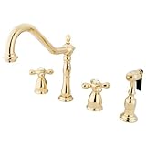 Kingston Brass KB1792AXBS Heritage 8-Inch Centerset Kitchen Faucet, Polished Brass [並行輸入品]