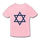 星 ２～６歳子供 半袖 男女兼用 星 青 宗教 ヨーロッパ オリジナル ティー Tシャツ Pink 5-6 Toddler