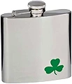 Visol VF1244 Green Clover 6oz Stainless Steel Hip Flask