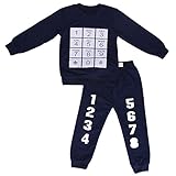 Domybest 2点 春 秋 子供服 トレーナー 子供パーカー トップス 長袖 女の子 男の子 ガールズ 2-4歳 キーボード柄 ダークブルー カジュアル チーム服 通園 幼稚園 部屋着 普段着