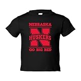 Nebraska Cornhuskers「ネブラスカHuskers Go Bigレッド"幼児用Tシャツ ブラック