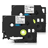 ブラザー テープ TZe-231 白地黒文字 2個セット 幅さ12mm 長さ8m ピータッチキューブ機種対応 P-touch 互換品 ラミネート テープカートリッジ