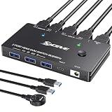 8K@60Hz HDMI KVM スイッチ 2 PC 1 モニター 4K@144Hz USB 3.0 KVM スイッチ、USB 3.0 ケーブル付き 有線コントローラー (8K シングルモニター KVM)