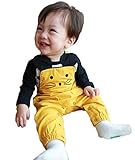 (チェリーレッド) CherryRed 子供 ベビー キッズ 女の子 男の子 ロンパース ロングパンツ 可愛い サロペット オールインワン 73 イエロー