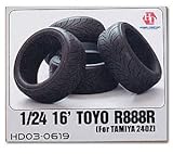 HOBBY DESIGN 1/24 トーヨー タイヤ R888R 16インチ タミヤ フェアレディ 240Z 自動車模型 (hd03_0619)