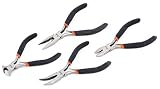 Tactix 700194T Mini Pliers Set, Black/Orange, 4-Piece [並行輸入品]