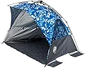 E-Z UP ウェッジポータブルビーチテント 51インチx51インチ エントランス ロールアップウィンドウ3個と収納ポケット付き 迷彩ブルー