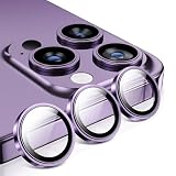 【超強保護】MAGIC JOHN いPhone14 Pro/14 Pro Max 用 カメラ保護フィルム 黒縁取り オープナー付き 簡単装着 iPhone14pro カメラフィルム 露出オーバー防止 航空用アルミ合金 防塵 カメラカバー パープル
