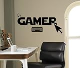 Gamer壁デカールゲームパッドビニールステッカーCybersportホームインテリアアイデアインテリア取り外し可能子供部屋壁アート4 ( GMR )