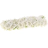 Perfeclan ファッション　美しい　人工　装飾花　人工真珠付き　ジュエリー花　60個　多目的　装飾花　多色選べる　 - 白