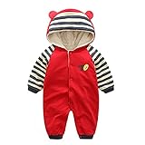 服　ファッション　ベビー　キッズ　カバーオール　新生児服　連体着　レッド　暖かい　73cm