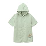吸水力に優れた ベビーバスローブ ミントグリーン系 サイズ：100
