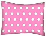 SheetWorld Crib / Toddler Percale Baby Pillow Case - Polka Dots Pink - Made In USA by sheetworld