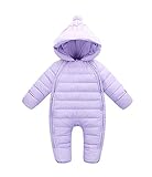 DWSIOOW　キッズ　ベビー カバーオール ロンパース ダウンジャケット子供用つなぎ　フード付き ベスト付き 新生児服 防寒アウター　着ぐるみ プレゼント 出産お祝い (80cm, ラズベリー)