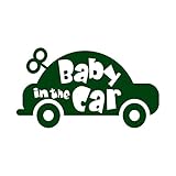 おもちゃの車 Baby in car カッティング ステッカー ダークグリーン 深緑