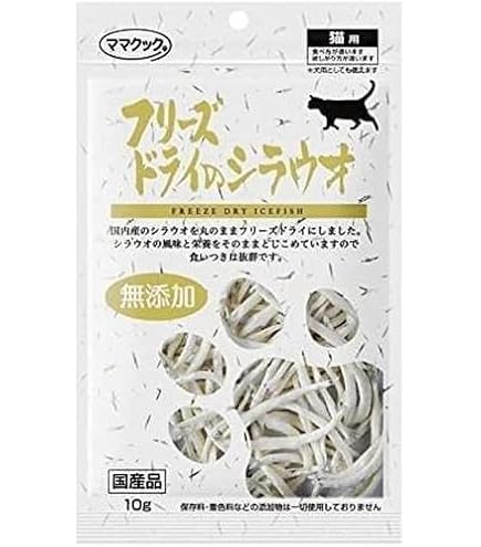 Amazon.co.jp: ママクック 猫用おやつ フリーズドライのシラウオ猫用
