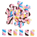 TOPPERFUN マシュマロアクセサリー クラフトアクセサリー かわいいチャーム デコパーツ 陶器製 キャンディーチャーム 鮮やかな混色 立体的 スイーツデコ ハンドメイド 手作り雑貨 女の子向け 1.5x1x0.8cm 30個セット