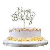 DEESEE (TM) 新しい& # x1 F338 ;壁ステッカー& # x1 F338 ;新しいHappy誕生日アクリルケーキトッパー装飾シルバーゴールドパーティー用品装飾 22cm * 18 c