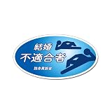 マニアックコレクション(maniac collection) おもしろステッカー 結婚不適合者 8.5cm 適合車 自動車NOx PM法 適合車ステッカー パロディ 面白 ネタ ユーモア シンプル 独身 おひとり様 結婚 未婚 自虐 コミュ障 自動車 カー ワンポイント 防水 耐久 屋外 ユニーク お笑い シール (Bタイプ)