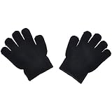 赤ちゃん着手袋　冬着　暖かい　フルフィンガー　ミトン編む　アクリル系　柔らかい　ソリッド編みキッズ手袋　ブラック