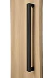 モダン& Contemporary正方形/長方形/ push-pullステンレススチールドアハンドル – ブラック仕上げ 48 (Length) 1.5 | 0.98inches (Front|Sid
