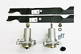 Deck Kit For 46" Craftsman Poulan Husqvarna, 2 187292 Spindles, 2 Blades For 405380 403170 532405380
