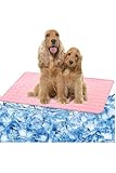 YFFSFDC ペット ひんやりマット 犬 猫 クールマット 40×50cm 夏 ひんやり 冷却 マット 涼しい 熱中症 熱さ対策 接触冷感 犬用 猫用 ベッド グッズ(ピンク)