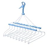 エヌケープロダクツ(Enukepurodakutsu)洗濯 物干し ハンガー バータイプ シャツ用 10連 デラックス ライトブルー