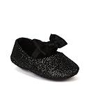 Jelly Beans bd59 Glitter LeatheretteメアリージェーンElastic Bow Ballerina Flat ( Baby Girl /幼児用） – ブラック カラー: