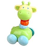 PeradixベビーRattleおもちゃPlay set- Push and Go Giraffe Car with Wheels to grab and Spin Hand Bell Shaker 