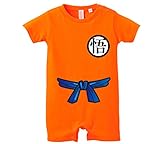 ハロウィン クリスマス 出産祝い ベビー 服 【半袖ロンパース】【天下一】【青帯】【悟】【70】【オレンジ】