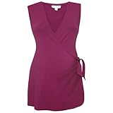 JoJo Maman Bebeジョジョママンベベ(イギリス)/Sleeveless Wrap Top ノースリーブマタニティラップトップ/サイズM/Beaujolais/B4719BEAM/207