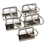 [KUKU工房] くわえカン くわえ金具 紐留め 金具 エンドパーツ リング付き 5個セット (幅26mm, ガンメタブラック)