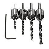 DIAOSnx Woodworking Reaming Countersink Drill Bit Tools 3mm-6mm 4Pcs [並行輸入品]
