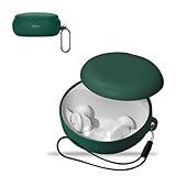 For Anker Soundcore Sleep A30 用 ケース カバー KONXISA Anker Soundcore Sleep A30 ワイヤレスイヤホンケース シリコン素材 耐衝撃 防水防塵 ウォッシャブル （カラビナ付き+ストラップ付き ） 着用しやすい 装着充電可能 持ち運びがしやすい（グリーン）