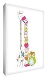 Feel Good Art Thick A1 Nursery Box Canvas in Cute Giraffe and Owl with Ice-Cream Design (Extra Large