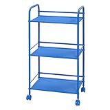 ドウシシャ キッチンラックワゴン 3段 キャスター付き カラーボックスサイズ ネイビー 幅43×奥行31.5×高さ80cm GPR45-3NV