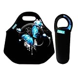 Bundle of Lunch Tote and Water Bottle Sleeve, OFEILY Insulated Neoprene Lunch Tote/Lunch box/Lunch b