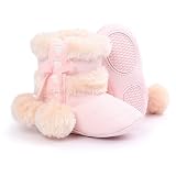 Toubaby 女の赤ちゃん可愛い保温スノーブーツベビー靴 女の子 0-18月 (11cm(0-6月）, ピンクの)