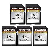 【5年データ復旧・無償交換保証】GIGASTONE SDカード 64GB 5個セット 4K Camera Pro SDXC UHS-I A1 V30 U3 C10 100 MB/s 高速 4K UHD & Full HD ビデオ Canon Nikon Sony Pentax Kodak Olympus Panasonicなど デジタルカメラ 一眼レフ対応 ミニケース5個付き