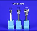 SHINA 高級なカーバイドバー 両刃 逆円錐形 回転 File 1/4" 6mm SHK 12mm（頭の外径のサイズ）