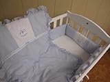 Baby Doll Bedding Gingham Mini Crib/ Port-a-Crib Bedding Set Rocking Horse Blue [並行輸入品]