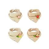 Aoming ベビーよだれかけ　赤ちゃん ビブ 綿100％　4枚セット出産祝い　誕生日　プレゼント用