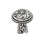 Carpe Diem Hardware 851-11 Acanthus Large Knob with Column Base Rosette Style Satin Knob, 1-7/16 -In