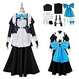 [AwwwCos] 飛鳥馬トキ メイド服 ロング 10点セット トキ 戦闘服 トキ メイド服 女子高生 制服 メイド喫茶 メイドカフェ 文化祭 学園祭コスプレ衣装