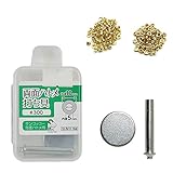 クラフトパーツ屋 ハトメ セット 両面ハトメ 5mm 両面ハトメ打ち具 100組 (ゴールド)