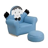 Offex OF-HR-28-GG Kids Little Boy Rocker Chair and Footrest, Blue [並行輸入品]