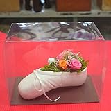 プリザーブドフラワーとバレエシューズ　発表会のお祝いに【クリアケース付】長持ちする花