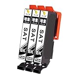 【稲妻トナー】SAT-BK インク ブラック 3本 サツマイモ(さつまいも) 互換インクカートリッジ インク SAT-6CL 6色セット【純正品併用/大容量タイプ/残量表示/個包装】対応機種: EP-712A 713A 714A 715A 716A 812A 813A 814A 815A 816A