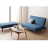 CEL リクライニングソファベッド（ネイビーブルー） レイアウト自在 42段階リクライニング「ソファとベンチセット　ベッドにも簡単切り替え」